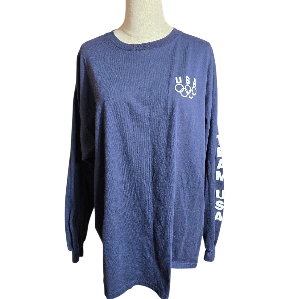 Delta Proweight Navy Blue Team USA Olympic Long Sleeve Tee Shirt
